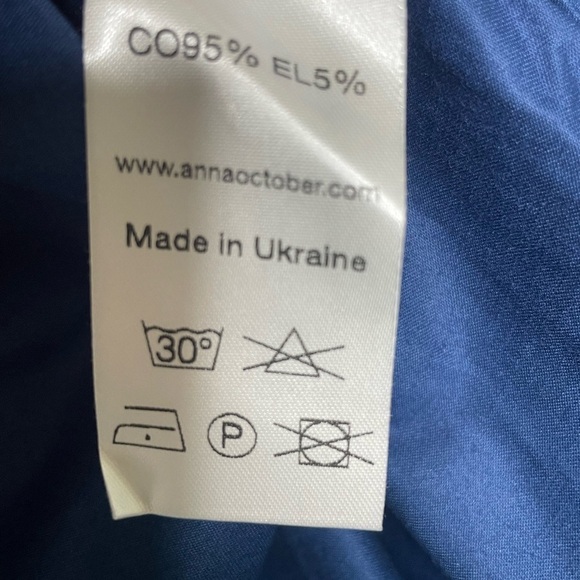 Anna October dress mini cut out shoulders blue sz large - Picture 8 of 8